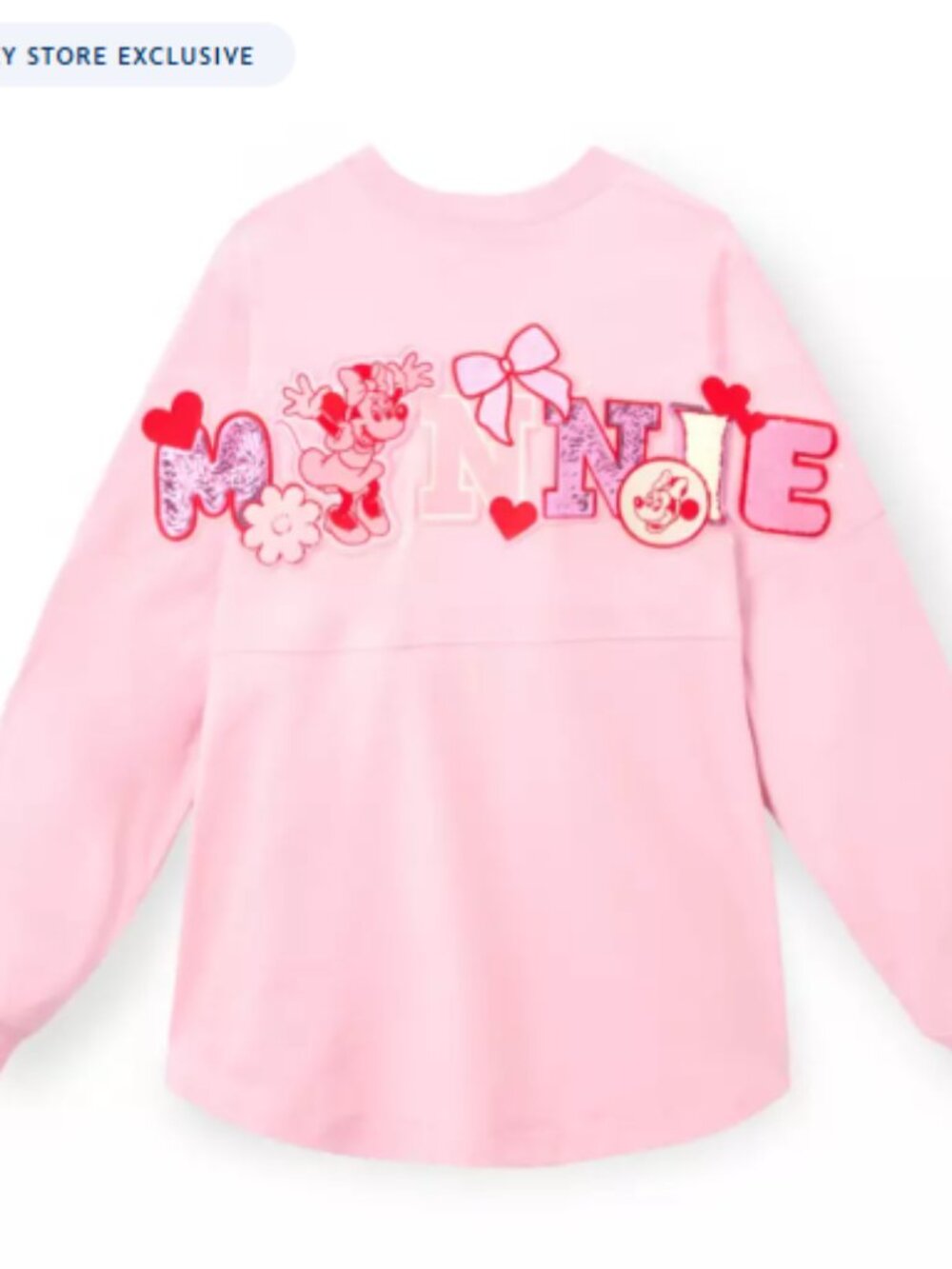 SIZE SMALL Disney Pink Minnie Mouse Patch Embroidered Spirit Jersey
